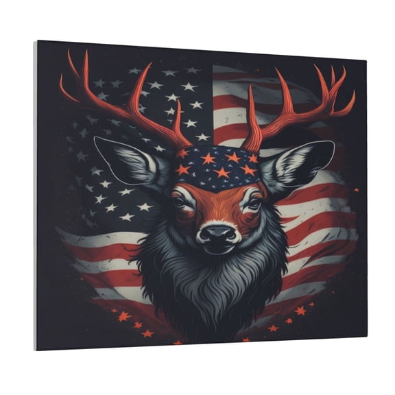 Logiee Modern USA Deer Head Print Canvas Wall Art ,Art Poster,Canvas Decorative Picture,Decor Wall Pictures for Living Room Bedroom Bathroom,Ready to Hang