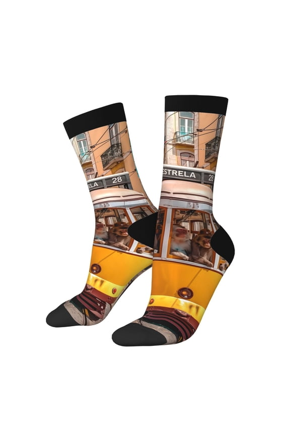 Modern Urban Monkey Print Adult Socks for Men & Women,Calf Socks, Ankle Socks,Boots Socks,Breathable Casual Sock,Unisex Crew Socks