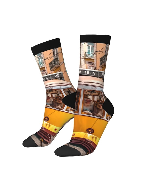 Modern Urban Monkey Print Adult Socks for Men & Women,Calf Socks, Ankle Socks,Boots Socks,Breathable Casual Sock,Unisex Crew Socks