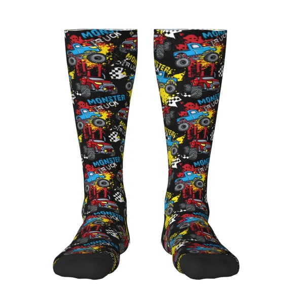Logiee Monster Car Print Gift Stocking Stuffers,Adult Stockings,Novelty Socks,Funny Socks Birthday Running Walking Sleeping