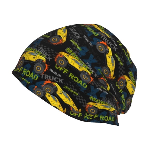 Logiee Monster Truck1 Print Unisex Knit Beanie for Men Women Winter Hat,Beanies Skull Caps