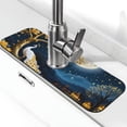 thumbnail image 1 of Logiee Moonlit Golden Tree Peacock Print Kitchen Sink Splash Guard Faucet Mat for Splash Guard Behind Faucet Drip Catcher for Kitchen,Bathroom,Sink Mat,Dish Drying Mat,Bathroom-15" X 5.5", 1 of 7