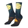 thumbnail image 1 of Logiee Moonlit Skeleton Campfire Print Adult Socks for Men & Women,Calf Socks, Ankle Socks,Boots Socks,Breathable Casual Sock,Unisex Crew Socks, 1 of 6