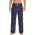 thumbnail image 1 of Logiee Multicolor Bowling Print Pajama Pants for Men,Men’s Pajama Bottoms,Mens PJ Pants with Pockets & Button Fly-Large, 1 of 6