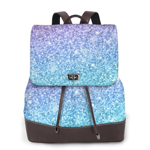 Logiee Multicolor Glitter Print Backpack Purse for Women,Fashion Leather Backpack Purse,Women's Leather Backpack for Work College Travel