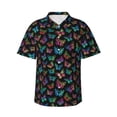 thumbnail image 1 of Logiee Multicolored Butterflies Print Mens Hawaiian Shirts,Loose-Fit Short Sleeve Button Down Tropical Aloha Beach Shirt,Summer Vacation Wedding Tops,3X-Large, 1 of 7