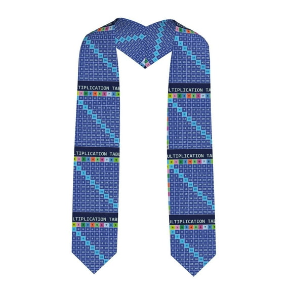 Logiee Multiplication Table Print Unisex Adult Graduation Stole Shawl 72" Long for Academic Commencements Shawl-Sharp Corner