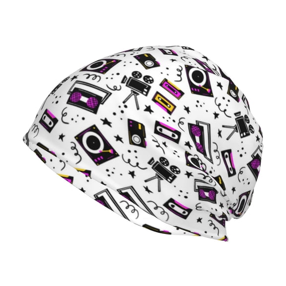 Logiee Music Player Print Unisex Knit Beanie for Men Women Winter Hat,Beanies Skull Caps