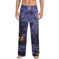 thumbnail image 1 of Logiee Mystery House Halloween Night Print Pajama Pants for Men,Men’s Pajama Bottoms,Mens PJ Pants with Pockets & Button Fly-Small, 1 of 6