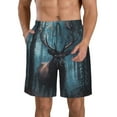 thumbnail image 1 of Logiee Mystical Forest Elk Print Mens Swim Trunks Quick Dry Board Shorts,Breathable Hawaii Beach Shorts Swimwear Bathing Suits-Small, 1 of 6