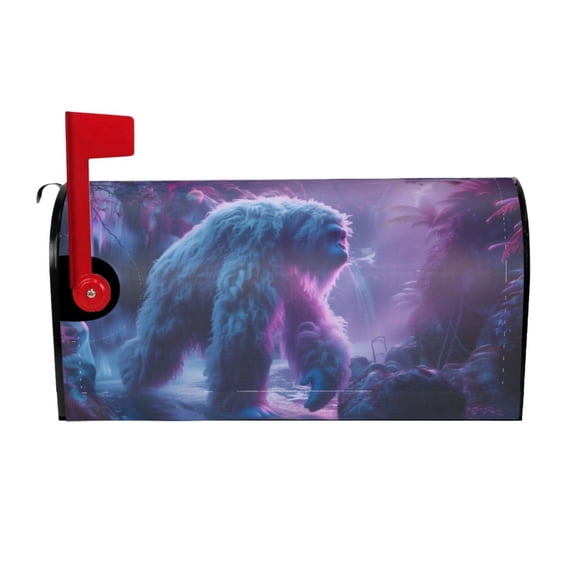 Logiee Mystical White gorilla Jungle Print Post Letter Box Wrap Decor, Mailbox Cover Suitable for Standard Mailbox and Large Size Mailbox,Outdoor Yard Decoration-21x18 in