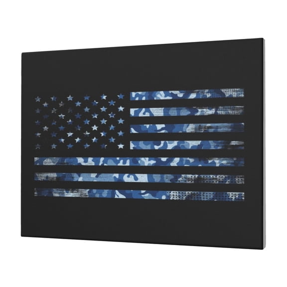 Logiee Navy Camouflage American Flag Print Canvas Wall Art,Canvas Picture Prints with Frame, Wall Art Decorative,Canvas Decorative,Suitable for Living Room Bedroom Office Room 30x40