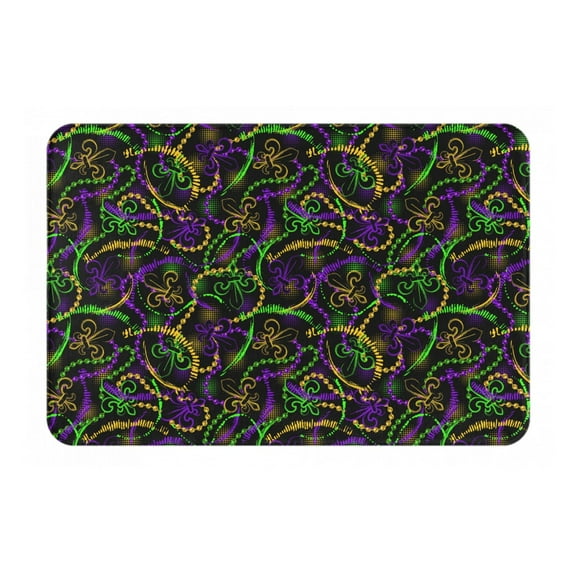 Logiee Neon Mardi Gras Print Welcome Mats for Entryway,Door Mat for Front Door,Entry Mat,Doormat for Garden, Garage, Patio, Home, Porch Decor