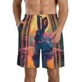 thumbnail image 1 of Logiee Neon Rabbit In Archway Print Mens Swim Trunks Quick Dry Board Shorts,Breathable Hawaii Beach Shorts Swimwear Bathing Suits-XX-Large, 1 of 6
