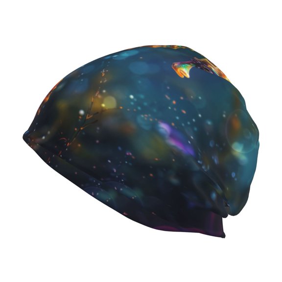 Logiee Neon Seahorse Underwater Realm Print Unisex Knit Beanie for Men Women Winter Hat,Beanies Skull Caps