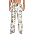 thumbnail image 1 of Logiee New York Print Pajama Pants for Men,Men’s Pajama Bottoms,Mens PJ Pants with Pockets & Button Fly-Small, 1 of 6
