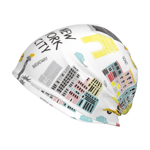 Logiee New York Print Unisex Knit Beanie for Men Women Winter Hat,Beanies Skull Caps