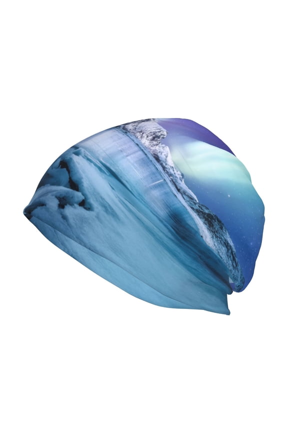 Night At Lake Aurora 1 Print Unisex Knit Beanie for Men Women Winter Hat,Beanies Skull Caps