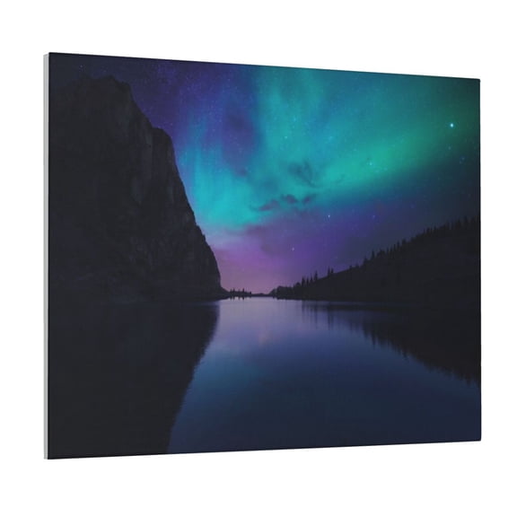 Logiee Night At Lake Aurora Print Canvas Wall Art ,Art Poster,Canvas Decorative Picture,Decor Wall Pictures for Living Room Bedroom Bathroom,Ready to Hang