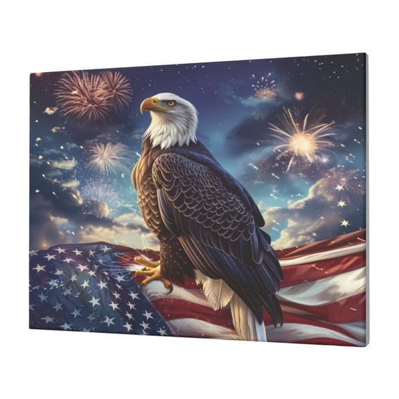 Logiee Night Sky Bald Eagle Print Canvas Wall Art,Canvas Picture Prints with Frame, Wall Art Decorative,Canvas Decorative,Suitable for Living Room Bedroom Office Room 30x40