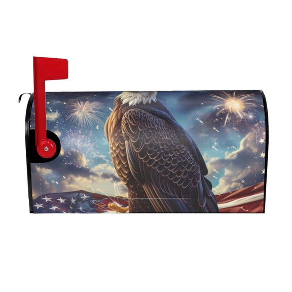 Logiee Night Sky Bald Eagle Print Post Letter Box Wrap Decor, Mailbox Cover Suitable for Standard Mailbox and Large Size Mailbox,Outdoor Yard Decoration-21x18 in