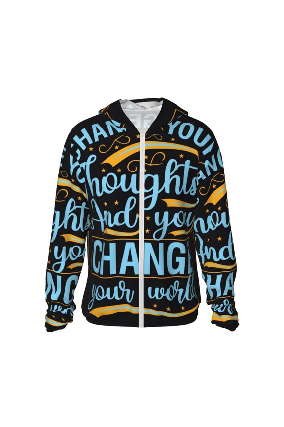 Not All Those Who Wander Are Lost 2 Print Men's Women Light Jacket Full Zip Sun Protection Hoodie Long Sleeve Sun Shirts for Men Hiking Fishing Zip Pockets-Large