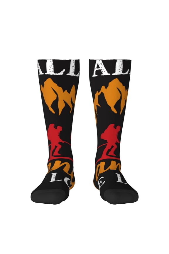 Not All Who Wander Are Lost Hiking Print Gift Stocking Stuffers,Adult Stockings,Novelty Socks,Funny Socks Birthday Running Walking Sleeping