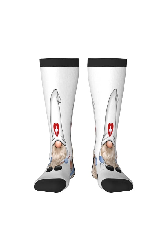 Nurse doctor gnome Print Gift Stocking Stuffers,Adult Stockings,Novelty Socks,Funny Socks Birthday Running Walking Sleeping