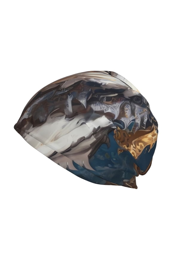 Oil Painting Tribal Wolf Print Unisex Knit Beanie for Men Women Winter Hat,Beanies Skull Caps