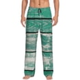 thumbnail image 1 of Logiee Old Green Wooden Print Pajama Pants for Men,Men’s Pajama Bottoms,Mens PJ Pants with Pockets & Button Fly-Medium, 1 of 6