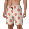 thumbnail image 1 of Logiee Orange Peach Print Men's Swim Trunk,Quick Dry Board Shorts ,Men's Swim Trunks with Compression Liner, Bathing Suits with Pockets-Large, 1 of 6