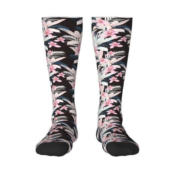 Logiee Orchids Flowers Print Gift Stocking Stuffers,Adult Stockings,Novelty Socks,Funny Socks Birthday Running Walking Sleeping