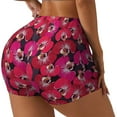 thumbnail image 1 of Logiee Orchids Flowers Print Women's Biker Shorts,Workout Gym Shorts,Scrunch Shorts,Tummy Control Hidden Scrunch Running Yoga Shorts-Medium, 1 of 8