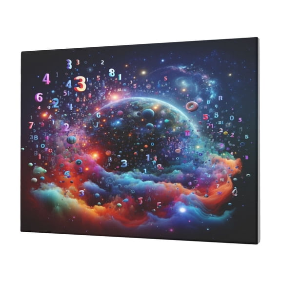 Logiee Outer Space Floating Numbers And Letters Print Canvas Wall Art,Canvas Picture Prints with Frame, Wall Art Decorative,Canvas Decorative,Suitable for Living Room Bedroom Office Room 30x40