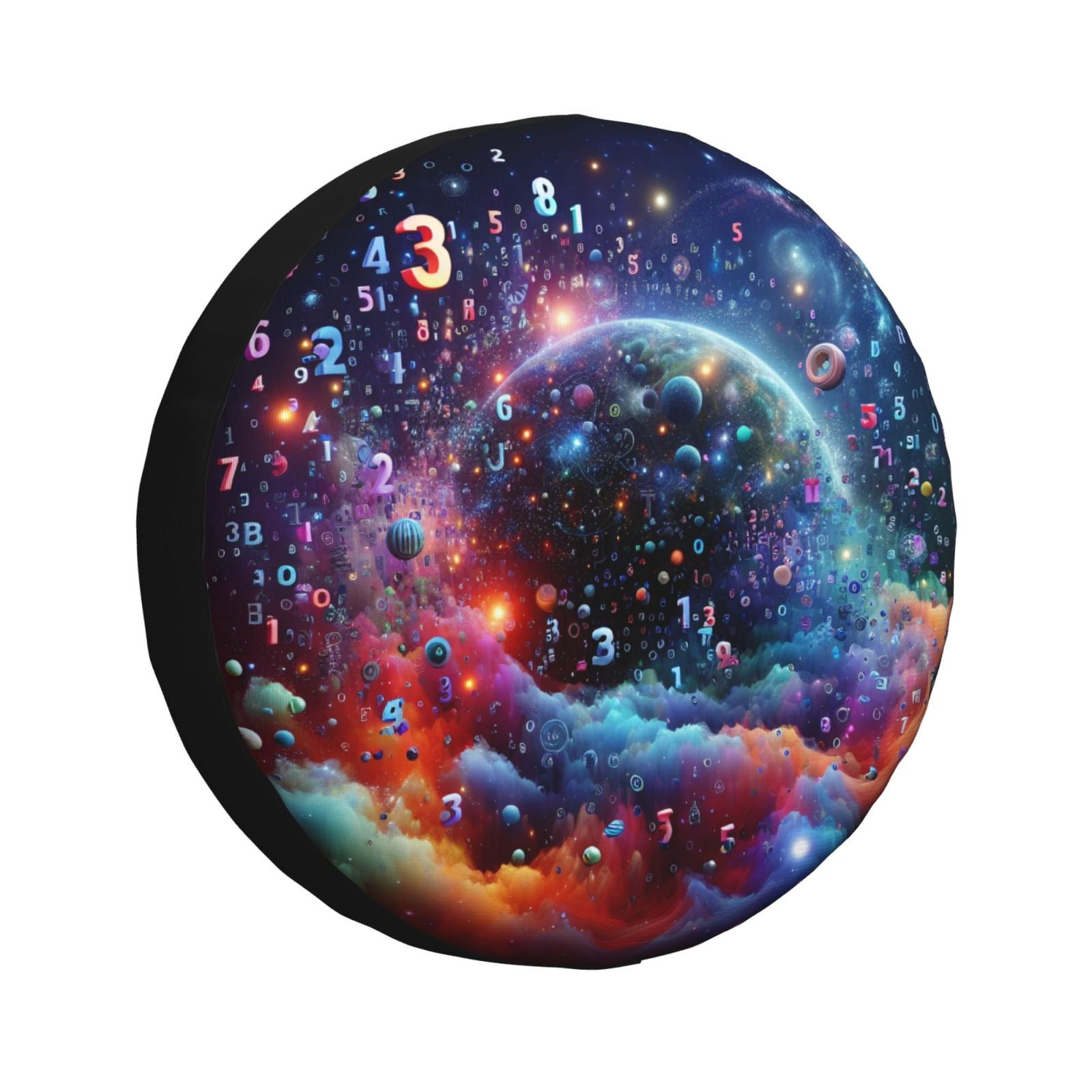 Logiee Outer Space Floating Numbers And Letters Print Spare Tire Cover ...