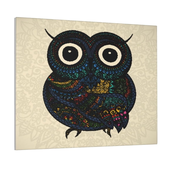 Logiee Owl with Mandala Print Canvas Wall Art ,Art Poster,Canvas Decorative Picture,Decor Wall Pictures for Living Room Bedroom Bathroom,Ready to Hang