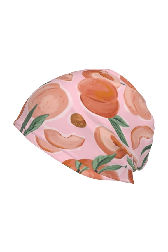 Painting Peach Print Unisex Knit Beanie for Men Women Winter Hat,Beanies Skull Caps