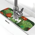 thumbnail image 1 of Logiee Palm Leaves And Tropical Flowers Print Kitchen Sink Splash Guard Faucet Mat for Splash Guard Behind Faucet Drip Catcher for Kitchen,Bathroom,Sink Mat,Dish Drying Mat,Bathroom-15" X 5.5", 1 of 7