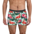 thumbnail image 1 of Logiee Palm Leaves Flamingo Print Mens Boxer Briefs,Boxer Briefs for Men,Breathable Stretch Underwear,Boys Boxer Briefs-X-Large, 1 of 5