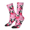 thumbnail image 1 of Logiee Panda Heart Valentine Pink Print Adult Socks for Men & Women,Calf Socks, Ankle Socks,Boots Socks,Breathable Casual Sock,Unisex Crew Socks, 1 of 6