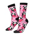 thumbnail image 1 of Logiee Panda Heart Valentine Pink Print Adult Socks for Men & Women,Calf Socks, Ankle Socks,Boots Socks,Breathable Casual Sock,Unisex Crew Socks, 1 of 6