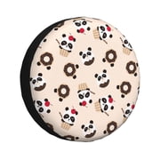 Logiee Panda Ice Creams Donuts Print Spare Tire Cover, Universal Wheel Protectors,Waterproof Dust-Proof UV Sun Wheel Tire Cover,Fit for SUV, RV, Travel Trailer, Truck-14 inch