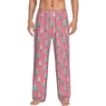 thumbnail image 1 of Logiee Pastel Christmas Trees on Pink Print Pajama Pants for Men,Men’s Pajama Bottoms,Mens PJ Pants with Pockets & Button Fly-3X-Large, 1 of 6