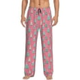 thumbnail image 1 of Logiee Pastel Christmas Trees on Pink Print Pajama Pants for Men,Men’s Pajama Bottoms,Mens PJ Pants with Pockets & Button Fly-Small, 1 of 6