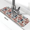 thumbnail image 1 of Logiee Patchwork In Country Style Print Kitchen Sink Splash Guard Faucet Mat for Splash Guard Behind Faucet Drip Catcher for Kitchen,Bathroom,Sink Mat,Dish Drying Mat,Bathroom-15" X 5.5", 1 of 7