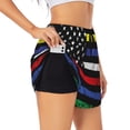 thumbnail image 1 of Logiee Patrick’s Day Gnomes Print Women 2 in 1 Running Shorts,High Waisted Athletic Shorts,Gym Workout Shorts with Liner Pockets-Large, 1 of 7