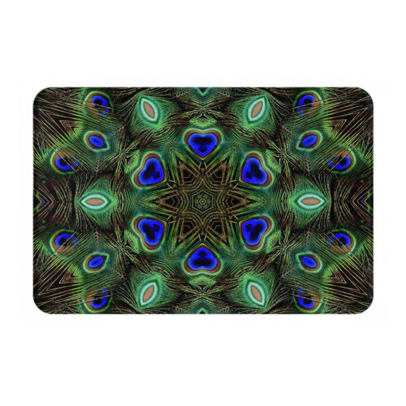Logiee Peacock Feathers Print Welcome Mats for Entryway,Door Mat for Front Door,Entry Mat,Doormat for Garden, Garage, Patio, Home, Porch Decor