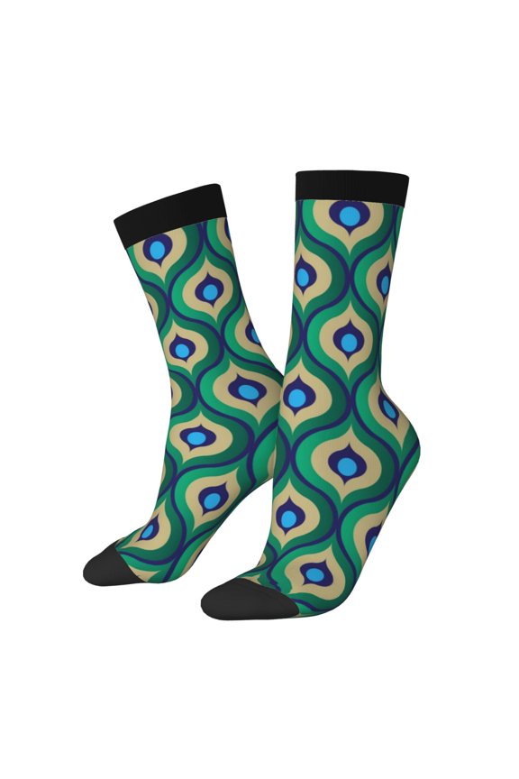 Peacock'S Tail Print Adult Socks for Men & Women,Calf Socks, Ankle Socks,Boots Socks,Breathable Casual Sock,Unisex Crew Socks
