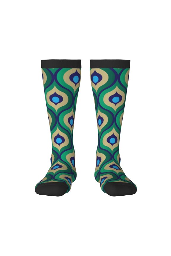 Peacock'S Tail Print Gift Stocking Stuffers,Adult Stockings,Novelty Socks,Funny Socks Birthday Running Walking Sleeping