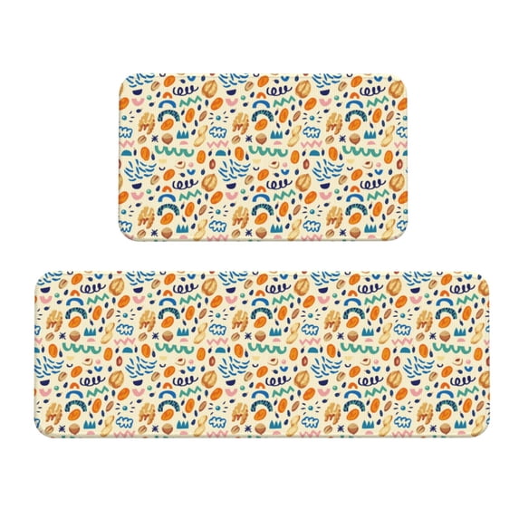 Logiee Peanuts 8 Print Kitchen Mats for Floor Sets of 2,Waterproof Kitchen Rugs,Non Slip Comfort Standing Mat Rug for Home,Runner,Sink,Office,Laundry